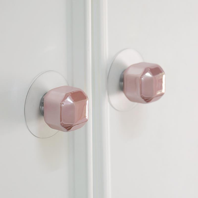 新款法式钻石拉手免打孔高档定制衣柜门橱柜柜子抽屉免钉自粘把手