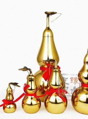 铜葫芦摆件黄铜八卦葫芦开口开盖空心葫芦家居公室客厅卧室工艺品