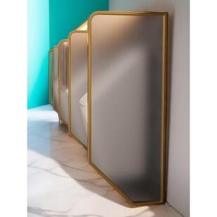 卫生间隔断板厕所隔断板小便池磨砂玻璃挡板不锈钢男厕小便池隔板