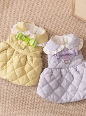 宠物小狗狗衣服冬装连衣裙子棉衣小型幼犬比熊泰迪猫咪加厚秋冬天