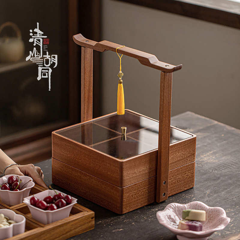 复古风果盘客厅零食盒收纳分格盘