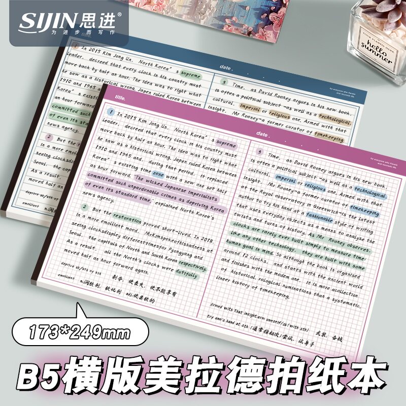 美式拍纸本B5加厚上翻可撕便签本图片