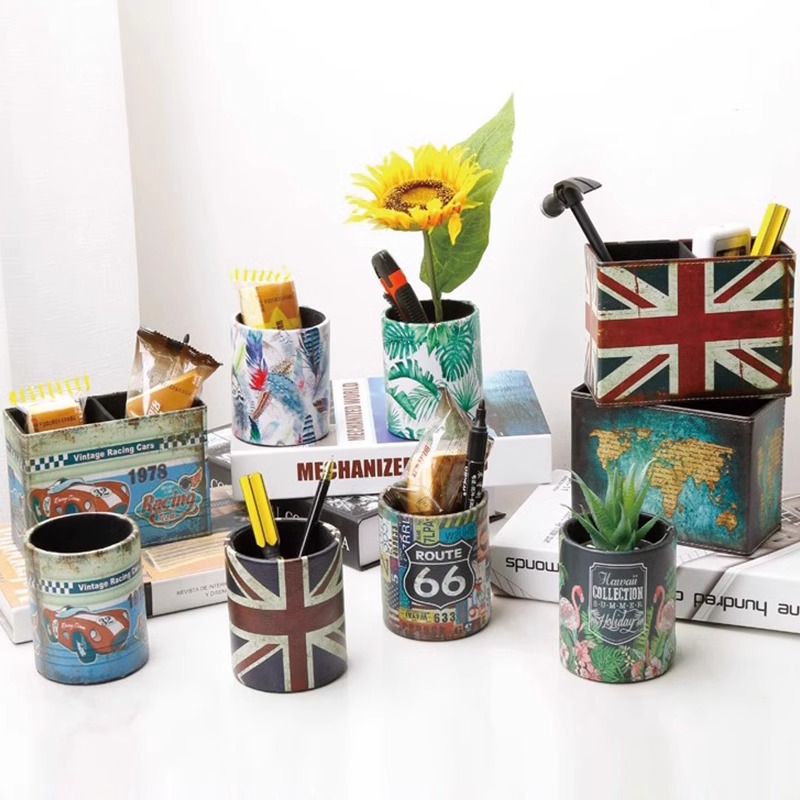 皮革笔筒多功能桌面收纳神器