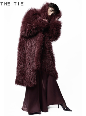 RIP THE TIE【原创正版】安可拉红圣诞立领设计环保皮草老钱风