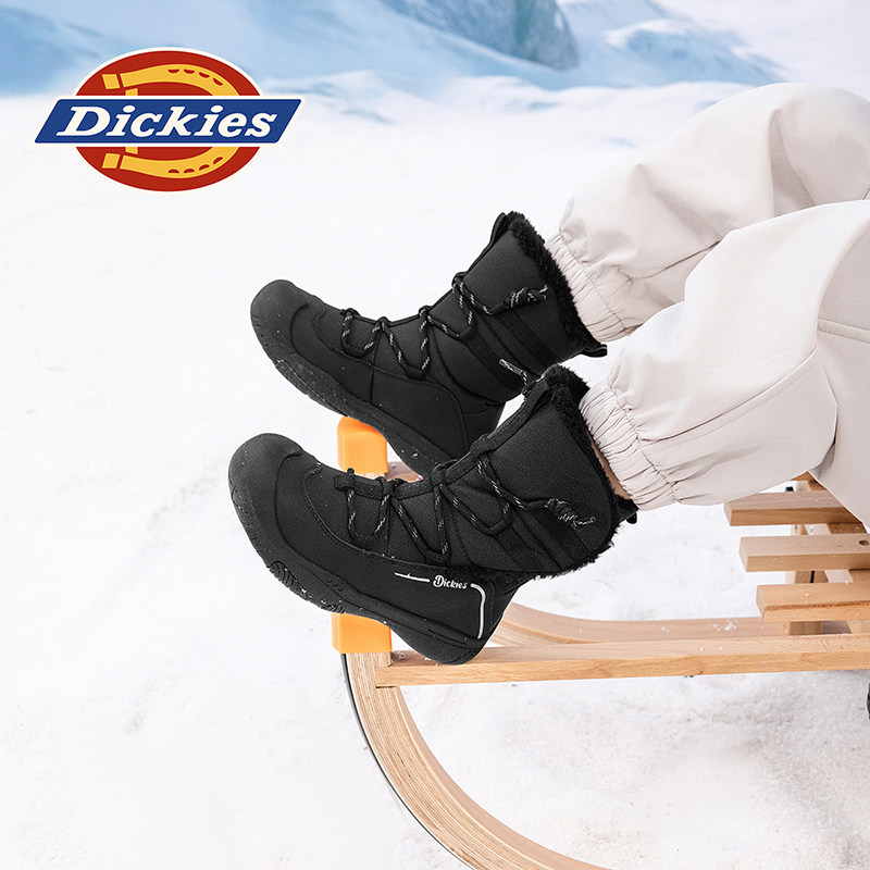 Dickies童鞋儿童棉靴冬季新款加绒加厚防滑反光鞋带男女童雪地靴,童鞋/婴儿鞋/亲子鞋,棉靴,淘宝优惠券,粉丝福利购,淘宝优惠卷