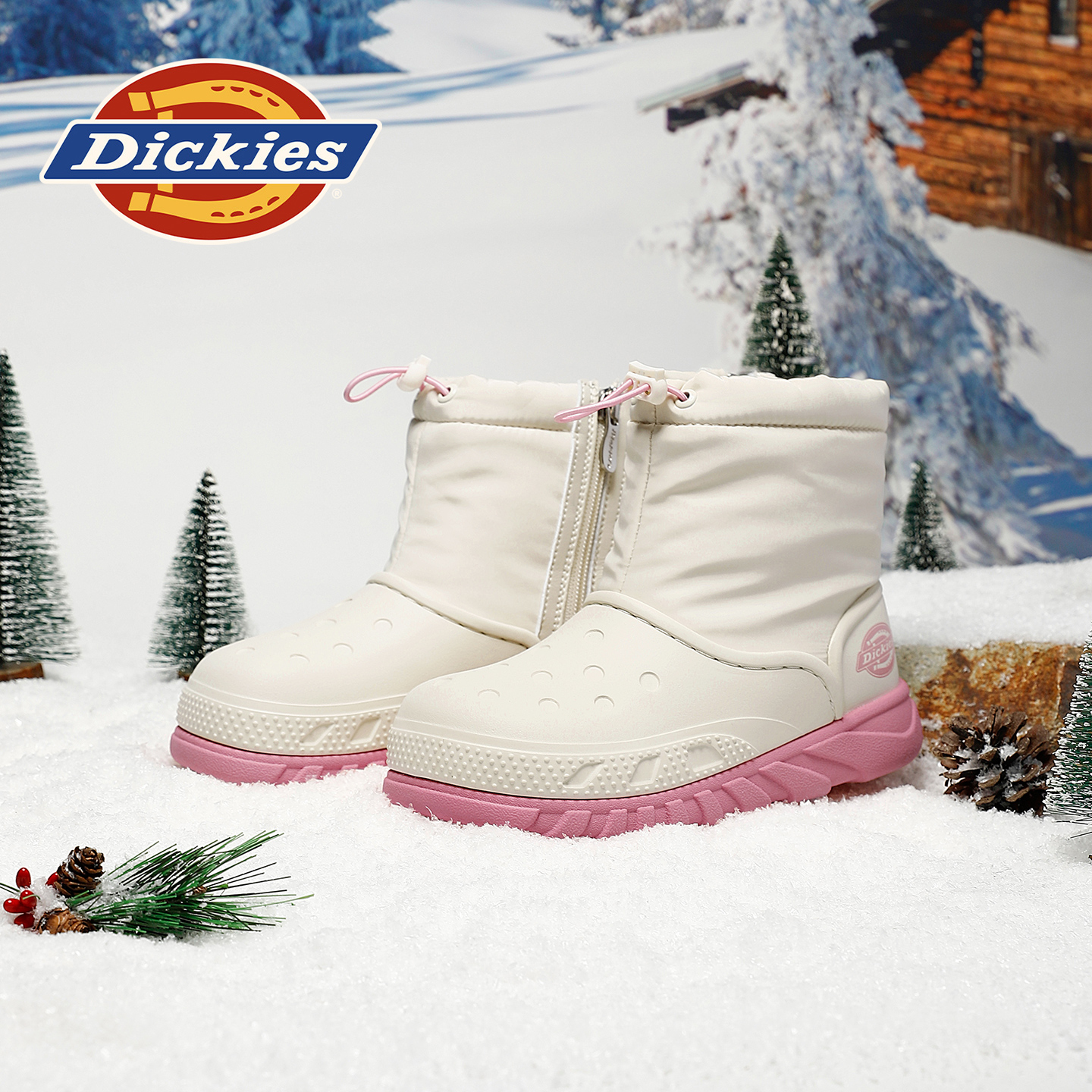 Dickies儿童户外防滑保暖雪地靴