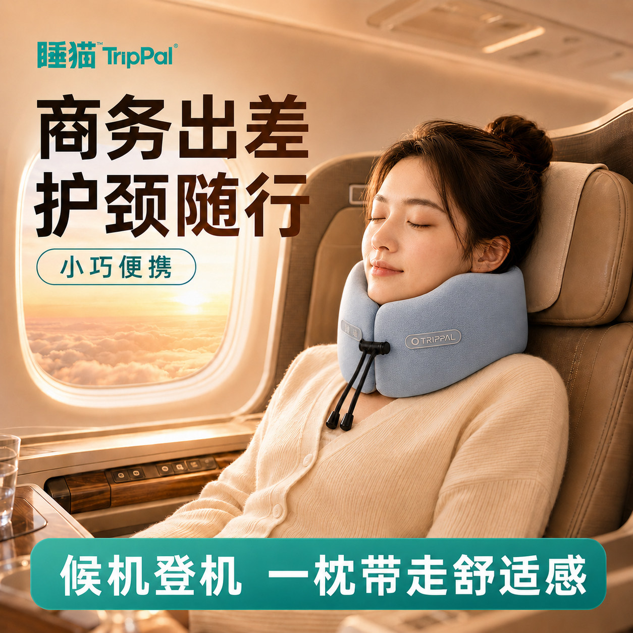睡猫u型枕头旅行飞机办公室午睡不歪脖护颈椎记忆棉便携脖枕颈枕