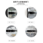 无框玻璃门锁办公室高隔断门锁黑色D单门双门带把手锁缺口锁执手