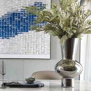 欧式 璃大肚花器摆件样玻板房DTD售楼部书房客餐厅玄饰关花瓶软厅