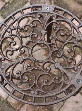 欧10079407式复古怀旧工架业铸铁花架置物居酒店风花别墅办公室盆