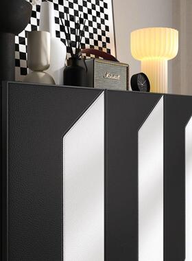 中古风奶黑色法式油轻奢斗储WEB物柜餐边柜柜玄关柜风客厅网红小