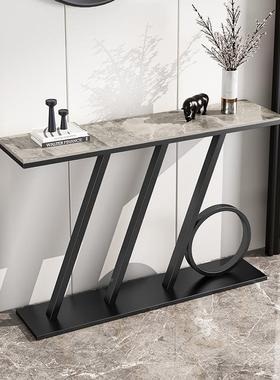 简石约大理玄桌创意玄关柜入户装窄桌211118条案靠墙现代岩板关玄