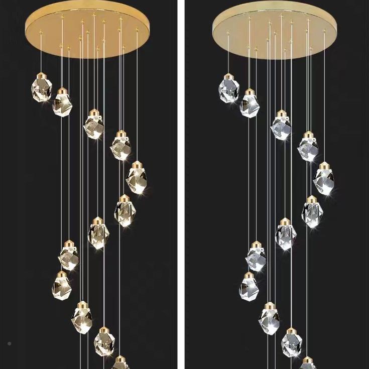 LD水晶吊灯客无品牌/厅楼卧梯E款过道室酒店大堂别墅高档客厅水晶