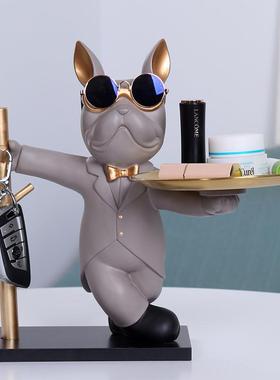 货XY552L源家收纳卡厅通法摆斗犬件钥匙架托盘居客装饰品树脂工艺