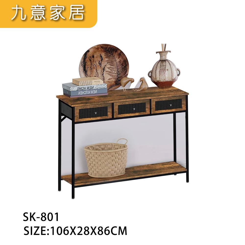 美式古无纺布复抽屉收头纳柜金SK-503属拉手塑料衣物整理箱艺床柜