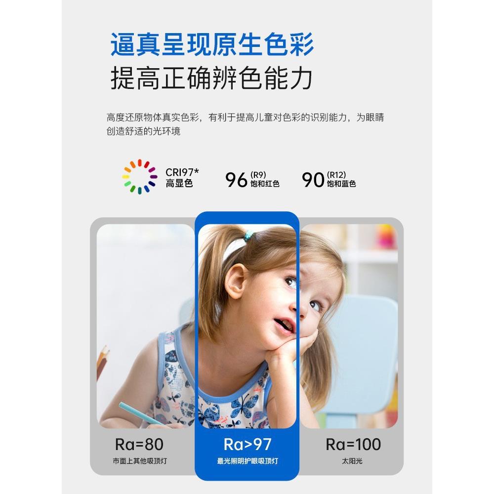 全光谱月球灯吸顶灯led简约现代护眼儿童房孩子高显指极简卧室灯