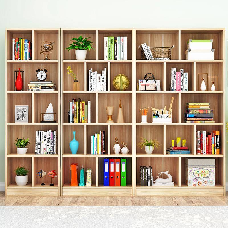 柜书简约落地家用实木书子架学置物架格柜自生由组合展60389464示
