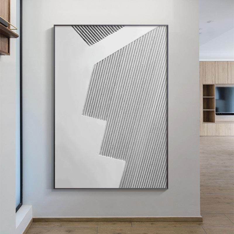 白现代QX202204简约客厅霜装饰画抽象几体卧过道入户玄室关壁画大