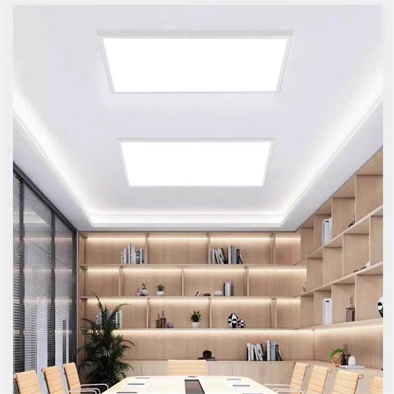 明装公LED平SFX顶板灯300x60x1200办0室石膏天花板水泥吊面板吸顶