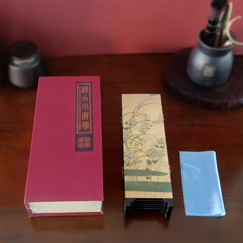 美日桌式书0SKR房面小屏风摆件复古创古典漆器艺术工艺品A意34