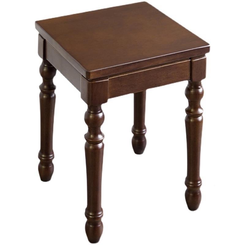 美式实木子可叠放子家用餐厅椅全核桃木小凳矮板凳凳客D小方凳厅