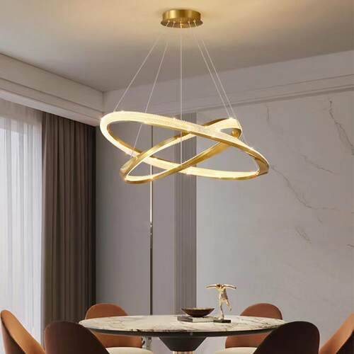 轻奢客厅吊B-98灯现红简约网圆环餐厅大气卧室书后房样板间智代能