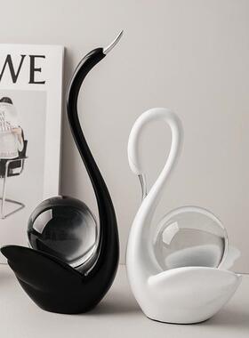 汉贝美水晶鹅球情侣天摆现代轻奢家居件玄关客厅酒柜电视52976774