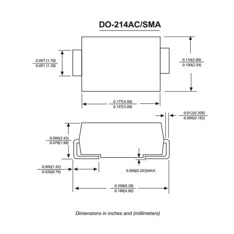 源头工厂 SS34 SMA 3A 40V 贴片1N5822 DO-214AC 肖特基二极管