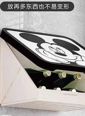 浴室置壁收22292纳箱卫生间放收衣服防水免画打孔壁挂折叠纳柜物