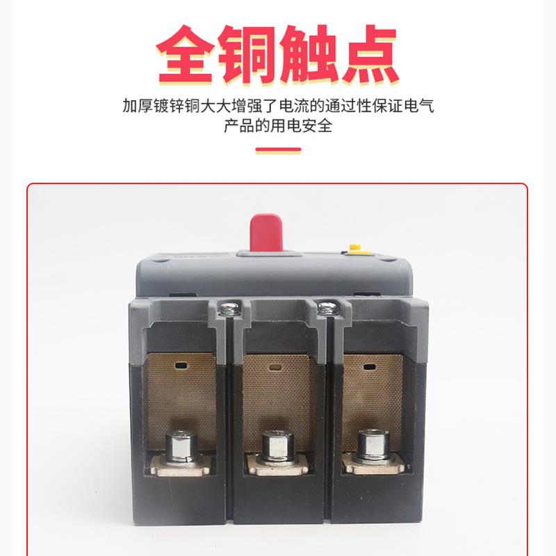 CDM3LS塑壳断路器安家用相漏电全护开关三电闸3保P四线380V无品牌