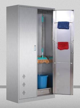 ke-04834不锈钢清柜洁杂物柜帚柜拖把柜扫0子保洁工具收纳柜双门
