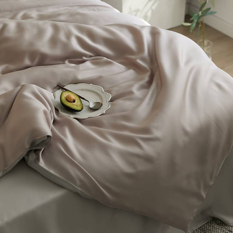 60S兰精天丝四件套简约纯色丝滑凉感床单被套裸睡 床上用品四件套