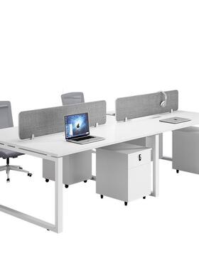 批办简约现代/6员工钢架白BZE色4工作位屏风办公室人桌椅组合职员