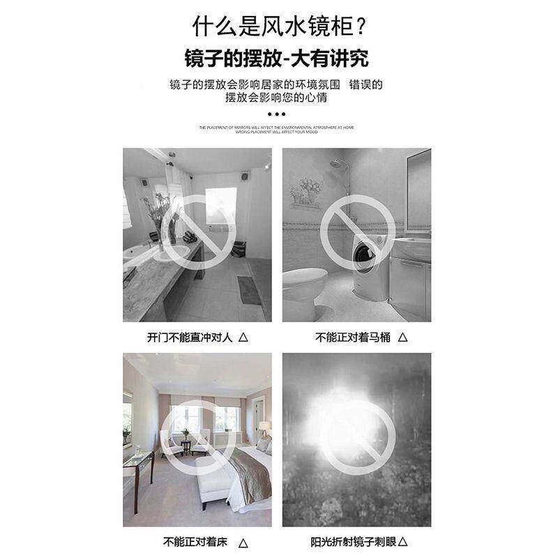 Kx152h太空铝浴室风水藏镜卫柜独生间隐藏镜子厕所内一体隐形单推