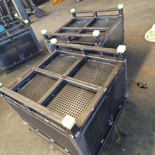 间EOZ可堆垛冲孔铁箱金物流运输车吊耳箱重型属铁皮金属周箱转箱