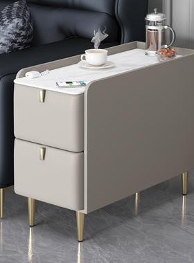 轻边边奢岩板边几沙发柜侧边柜客厅小户KX-65771型实木桌小你桌子