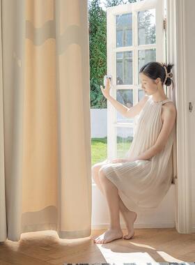 窗遮帘光202门5新款免打孔安装帘纱遮阳KRR帘隔断帘卧室感布飘窗