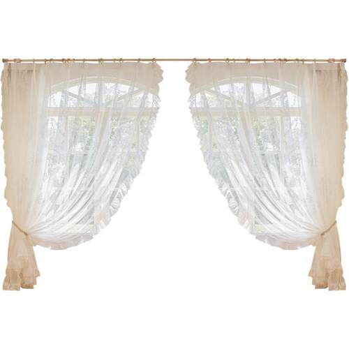 新款复法蕾丝式古窗帘纱客厅阳窗台飘窗窗纱防晒纱帘FIR网红梦幻