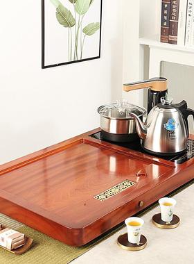 原木花板茶台公梨实木茶盘整套自动家用办现代简80050约大板茶托