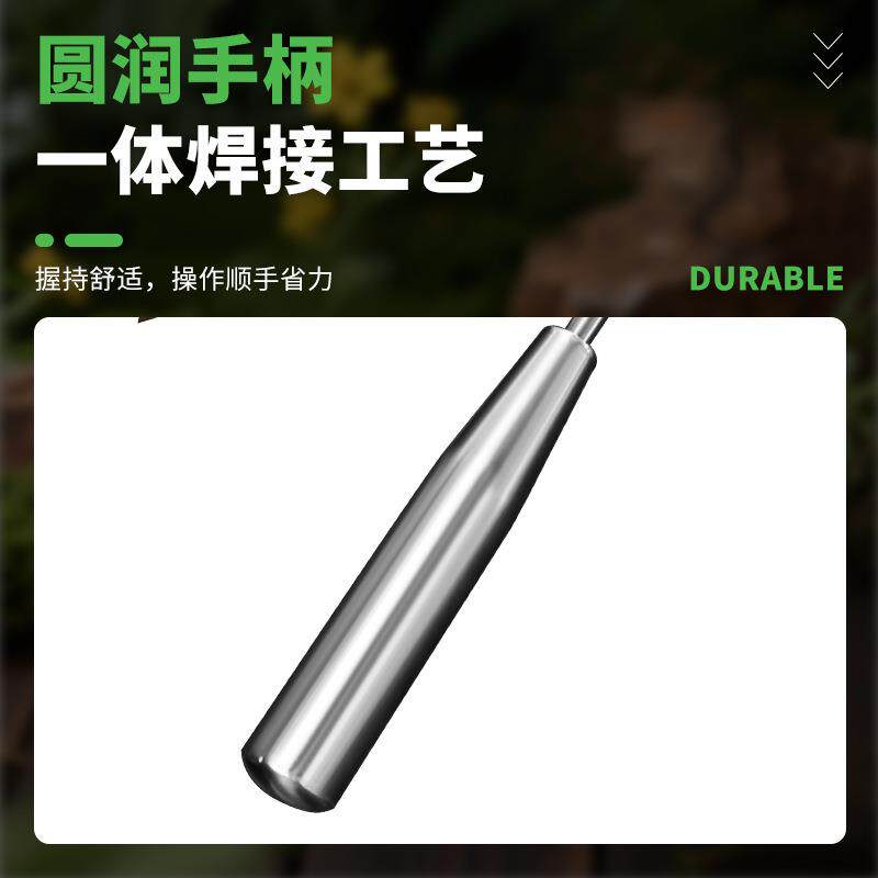 现货不锈钢锄头除草铲子农民z种地挖菜翻土艺开荒沟白钢花锄头