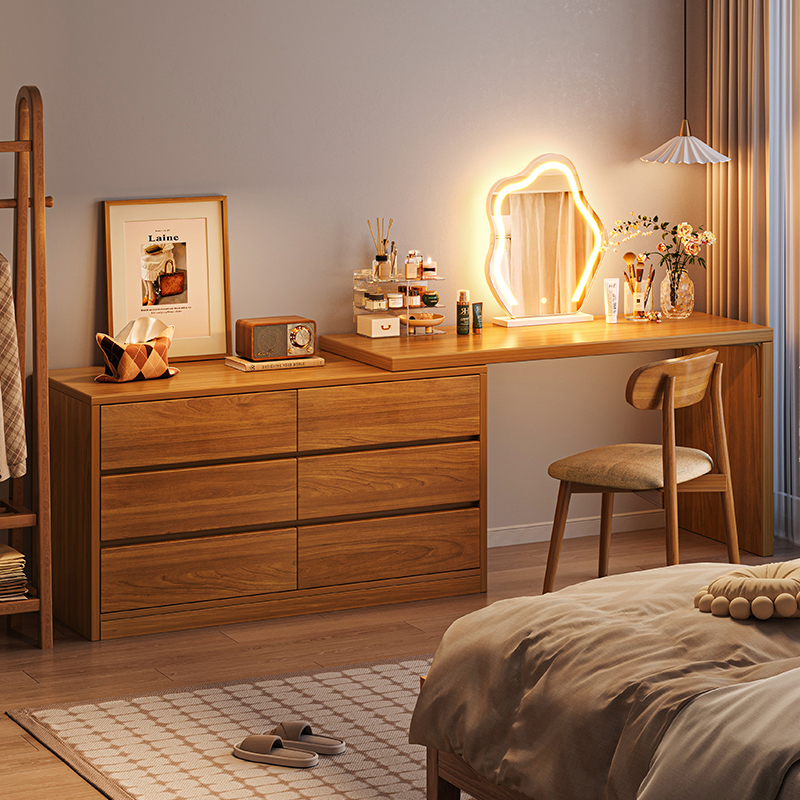 速发斗木梳妆台卧室简约化妆桌子一尾实柜妆台床体2024新款收纳柜
