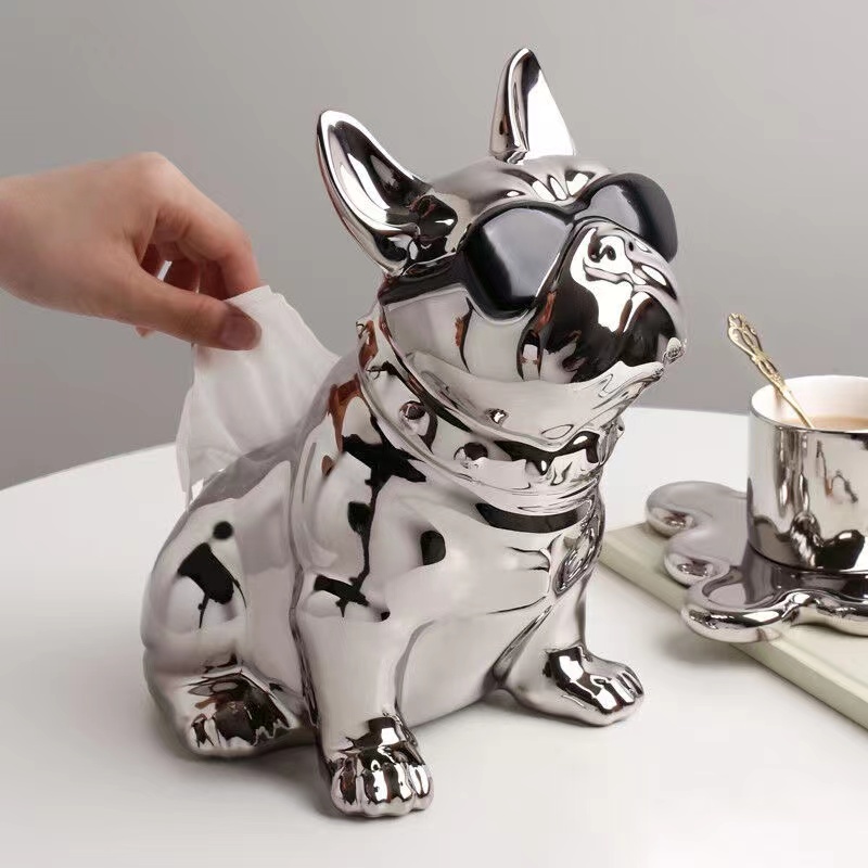 速发法斗纸巾盒创茶客桌房间办公桌意几餐厅厅面抽纸盒陶瓷摆件