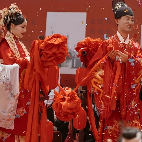 速发婚球大红花绸布礼抛礼球牵巾绣新郎接亲结婚拍照道具陪嫁中式