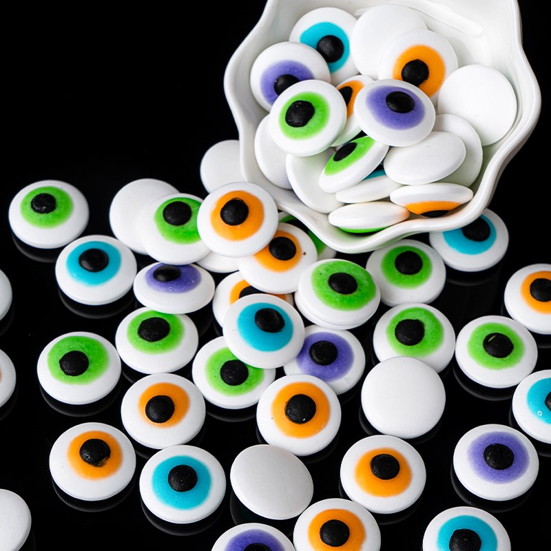 速发创意彩珠大嘴睛糖色蛋糕装饰眼唇装饰糖可爱彩色眼睛节日装扮