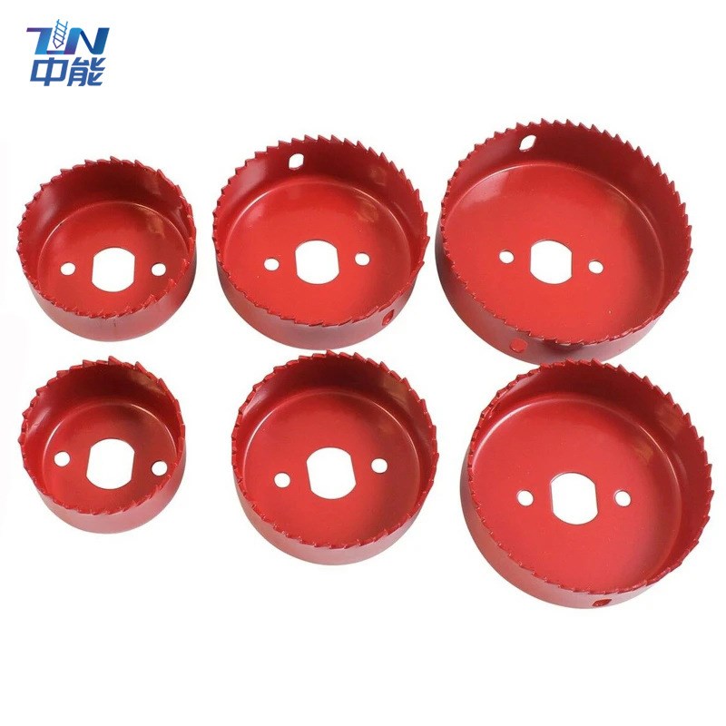 速发pc红色金属木工开孔器套装51mm60mm64mm70mm76mm8mm木板开孔