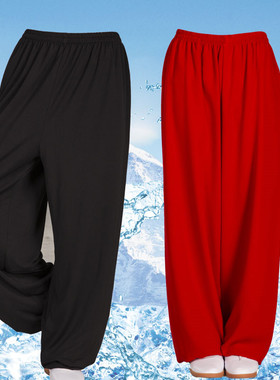 速发棉麻太极裤闲春夏透老男灯笼裤中气年休 家居练功裤武术晨练