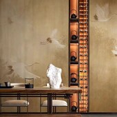 新中式 墙布仙鹤i电视背景墙壁纸无缝墙纸复古客厅卧室定制大型壁