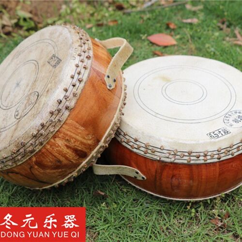 高档6寸6.5寸高音原木q扁鼓 竹钉扁鼓 低战鼓 川堂鼓竹钉鼓 道士