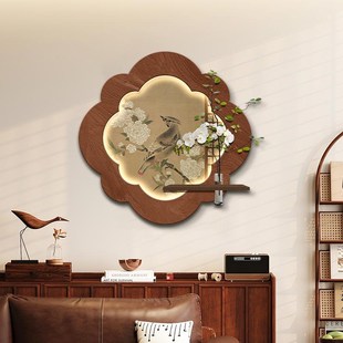 水培绿植中古餐厅装饰画r立体砂岩画玄关柜挂画宋代美学背景墙壁