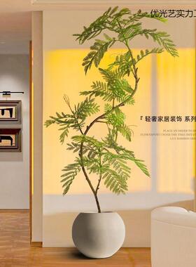 蓝花楹仿绿真大型盆栽客厅高端轻植奢仿生植室内物家优光ACfm庭装